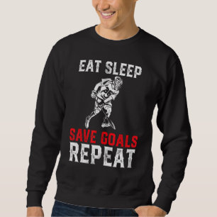 Eat Sleep Save Goals Herhaal Lacrosse Goalie Manne Trui