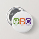 Eat Sleep Save Lives Ronde Button 5,7 Cm (Voorkant /achterkant)