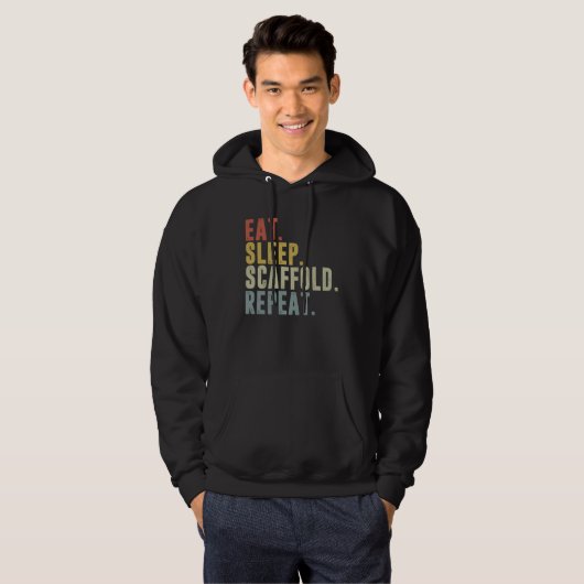Eat Sleep Scaffold Repeat Scaffolding Hoodie (Voorkant volledig)