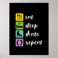 Eat Sleep Schaats Funny Figuur Skaters Ice Skaters
