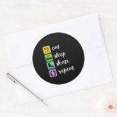 Eat Sleep Schaats Funny Figuur Skaters Ice Skaters Ronde Sticker (Envelop)