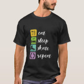Eat Sleep Schaats Funny Figuur Skaters Ice Skaters T-shirt (Voorkant)
