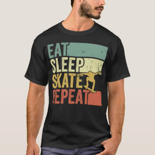 Eat Sleep Schaats Herhaal skateboard T-shirt
