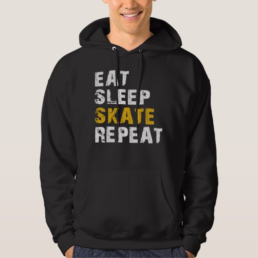 EAT SLEEP SCHAATS HERHAALT HOODIE (Voorkant)
