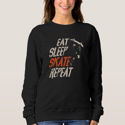 Eat Sleep Schaats Herhalen | Gift Skater Trui (Voorkant)