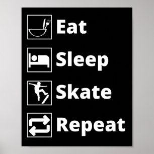 Eat Sleep Schaats Herhalen Poster