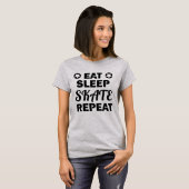Eat Sleep Schaats Herhalen, Roller Derby T-shirt (Voorkant volledig)