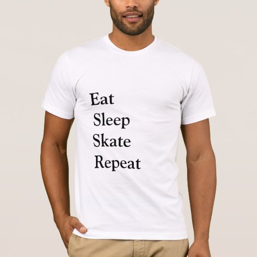 Eat Sleep Schaats Herhalen T-shirt (Voorkant)