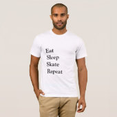 Eat Sleep Schaats Herhalen T-shirt (Voorkant volledig)