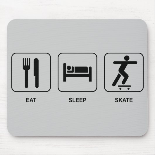 Eat Sleep Schaats Mousepad Muismat (Voorkant)