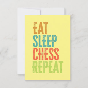 Eat Sleep Schaken Herhaal Grand Master Coach Legen Bedankkaart