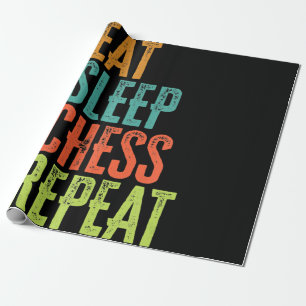 Eat Sleep Schaken Herhaal Grand Master Coach Legen Cadeaupapier