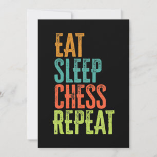 Eat Sleep Schaken Herhaal Grand Master Coach Legen Feestdagenkaart