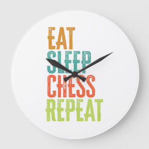Eat Sleep Schaken Herhaal Grand Master Coach Legen Grote Klok