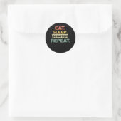 Eat Sleep Scooter Herhalen Ronde Sticker (Tas)