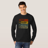 Eat Sleep Scooter Repeat Retro 60s 70s Scooter T-shirt (Voorkant volledig)