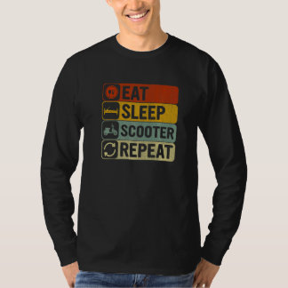 Eat Sleep Scooter Repeat Retro 60s 70s Scooter T-shirt