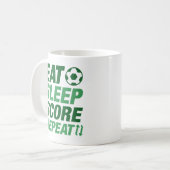 Eat Sleep Score Herhalen Koffiemok (Voorkant links)