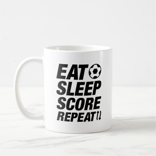 Eat Sleep Score Herhalen Koffiemok (Links)