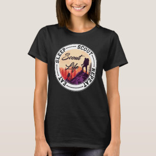 Eat Sleep Scout Herhaal Best Scout Life Hiking Sco T-shirt