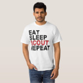 Eat Sleep Scout Herhaal Funny Scouting Outdoorgesc T-shirt (Voorkant volledig)