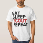 Eat Sleep Scout Herhaal Funny Scouting Outdoorgesc T-shirt (Voorkant)