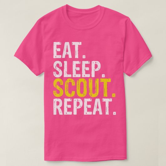Eat Sleep Scout Herhaal Gift Camping Backpackaging T-shirt (Design voorkant)