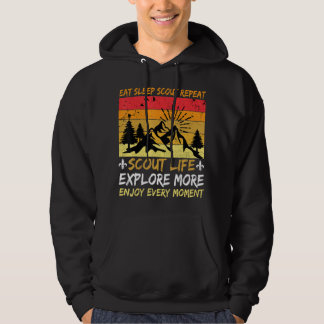 Eat Sleep Scout Herhaal Hike nog zorgwekkender min Hoodie