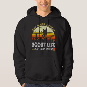Eat Sleep Scout Herhaal scoutputleven Hoodie