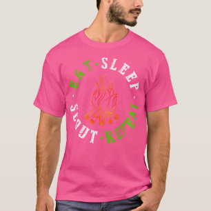 Eat Sleep Scout Herhaal Verontruste Scouting Lover T-shirt