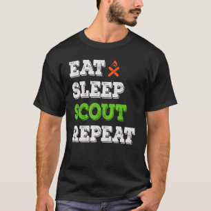 Eat Sleep Scout Herhaaldelijk scoren T-shirt