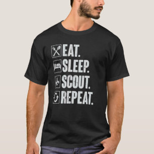 Eat Sleep Scout Herhaaldelijk scoren T-shirt