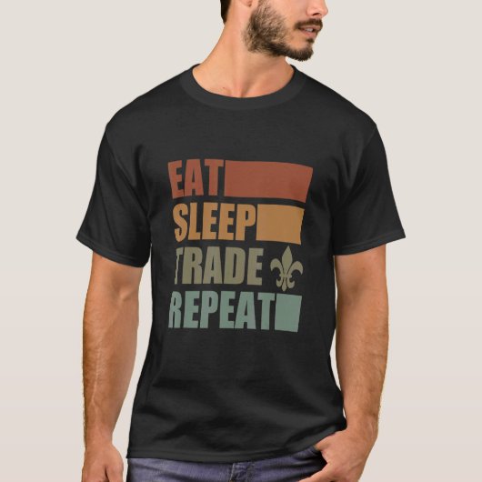 Eat Sleep Scout Repeat For Camping Enthusiast Desi T-shirt (Voorkant)