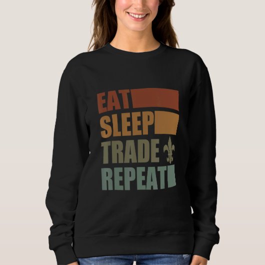 Eat Sleep Scout Repeat For Camping Enthusiast Desi Trui (Voorkant)
