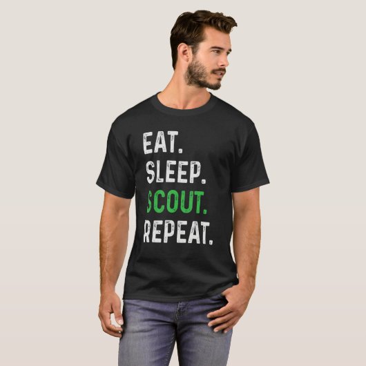 Eat Sleep Scout Repeat  Scouting T-shirt (Voorkant volledig)