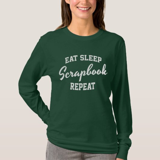 Eat Sleep Scrapbook Herhaal Scrapbooking T-shirt (Voorkant)