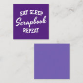 Eat Sleep Scrapbook Herhaal Scrapbooking Vierkante Visitekaartje (Voorkant / Achterkant)