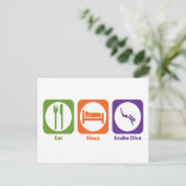Eat Sleep Scuba Dive Briefkaart (Staand voorkant)