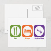 Eat Sleep Scuba Dive Briefkaart (Voorkant / Achterkant)