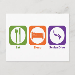 Eat Sleep Scuba Dive Briefkaart