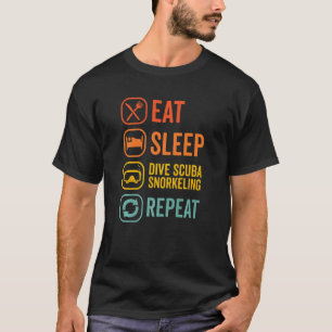 Eat Sleep Scuba Herhaal Scuba Diver Diving Snorkel T-shirt