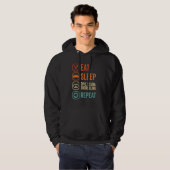 Eat Sleep Scuba Repeat Scuba Diver Diving Snorkeli Hoodie (Voorkant volledig)