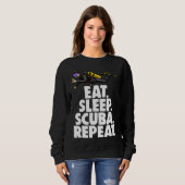 Eat Sleep Scuba Repeat Tee Shirt Funny Scuba Diver (Voorkant volledig)