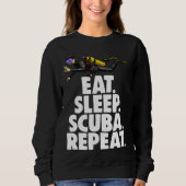Eat Sleep Scuba Repeat Tee Shirt Funny Scuba Diver (Voorkant)