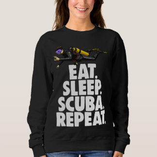 Eat Sleep Scuba Repeat Tee Shirt Funny Scuba Diver