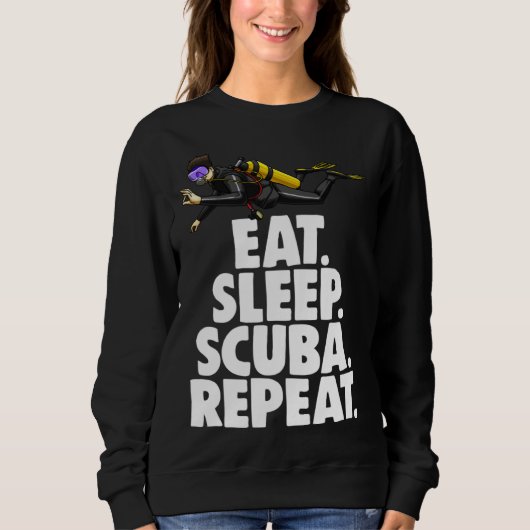 Eat Sleep Scuba Repeat Tee Shirt Funny Scuba Diver (Voorkant)