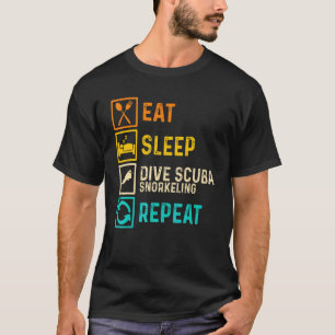 Eat Sleep Scuba Snorkelen Herhalen Apnoe Diver Div T-shirt