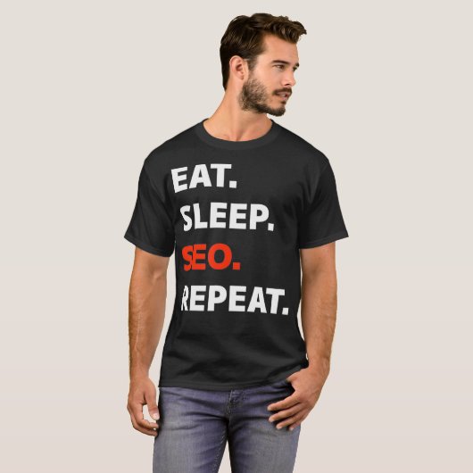 Eat Sleep SEO Herhaal Digitale Marketing T-shirt (Voorkant volledig)