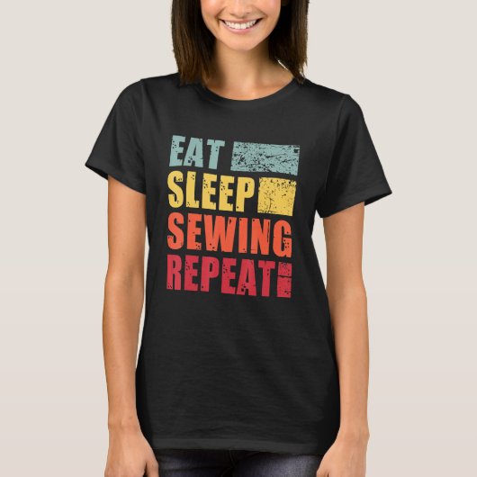 Eat Sleep Sewing Repeat T-shirt (Voorkant)