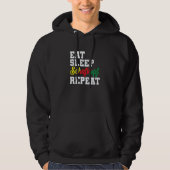 Eat Sleep Sheepshead Repeat Card Game Hoodie (Voorkant)